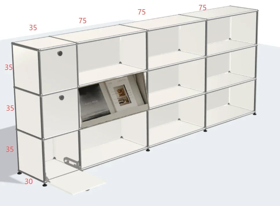 Bigcityfur Modern Metal Corner TV Stand Storage Cabinet
