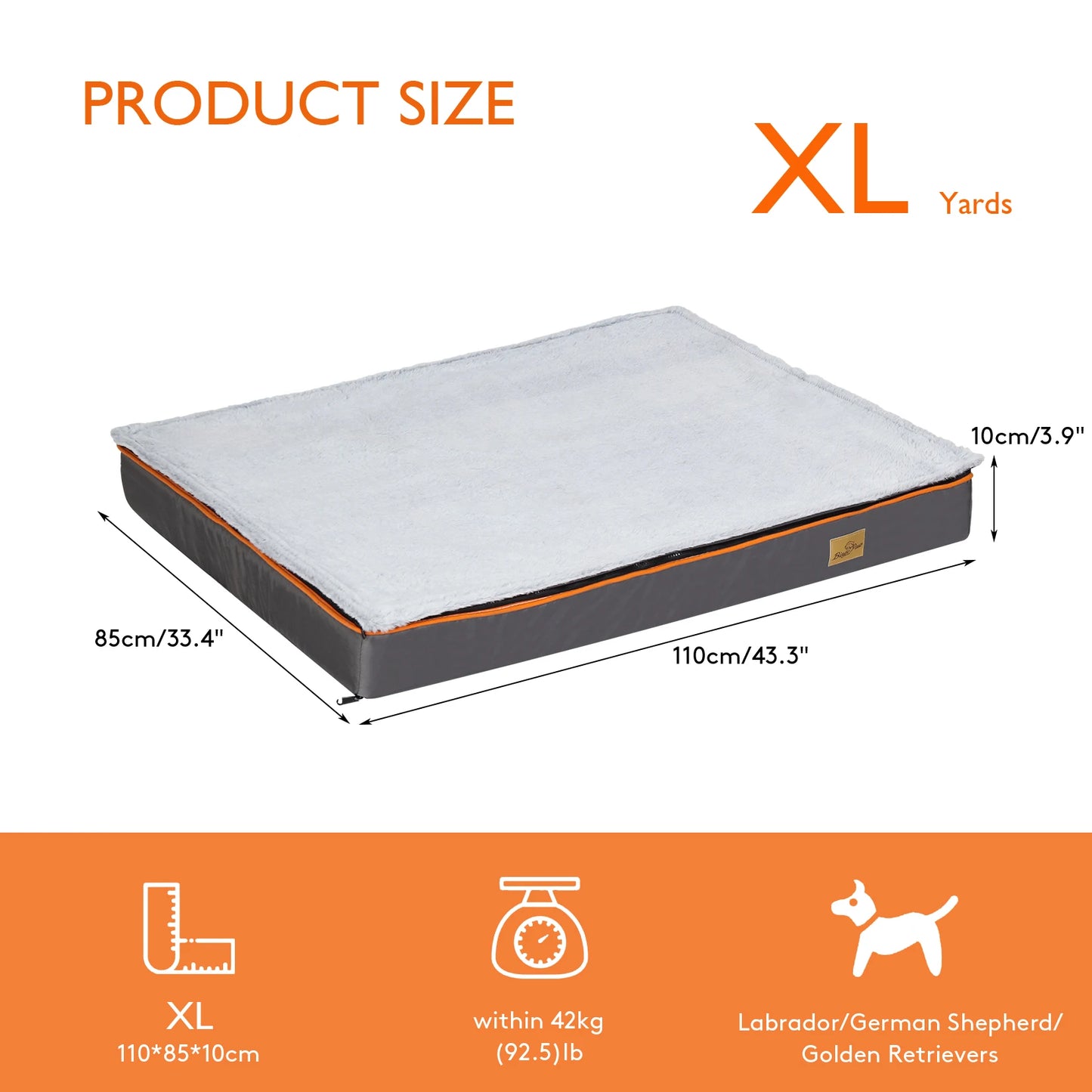 BINGOPAW Orthopedic Dog Bed Padded Foam Cushion Washable Cover