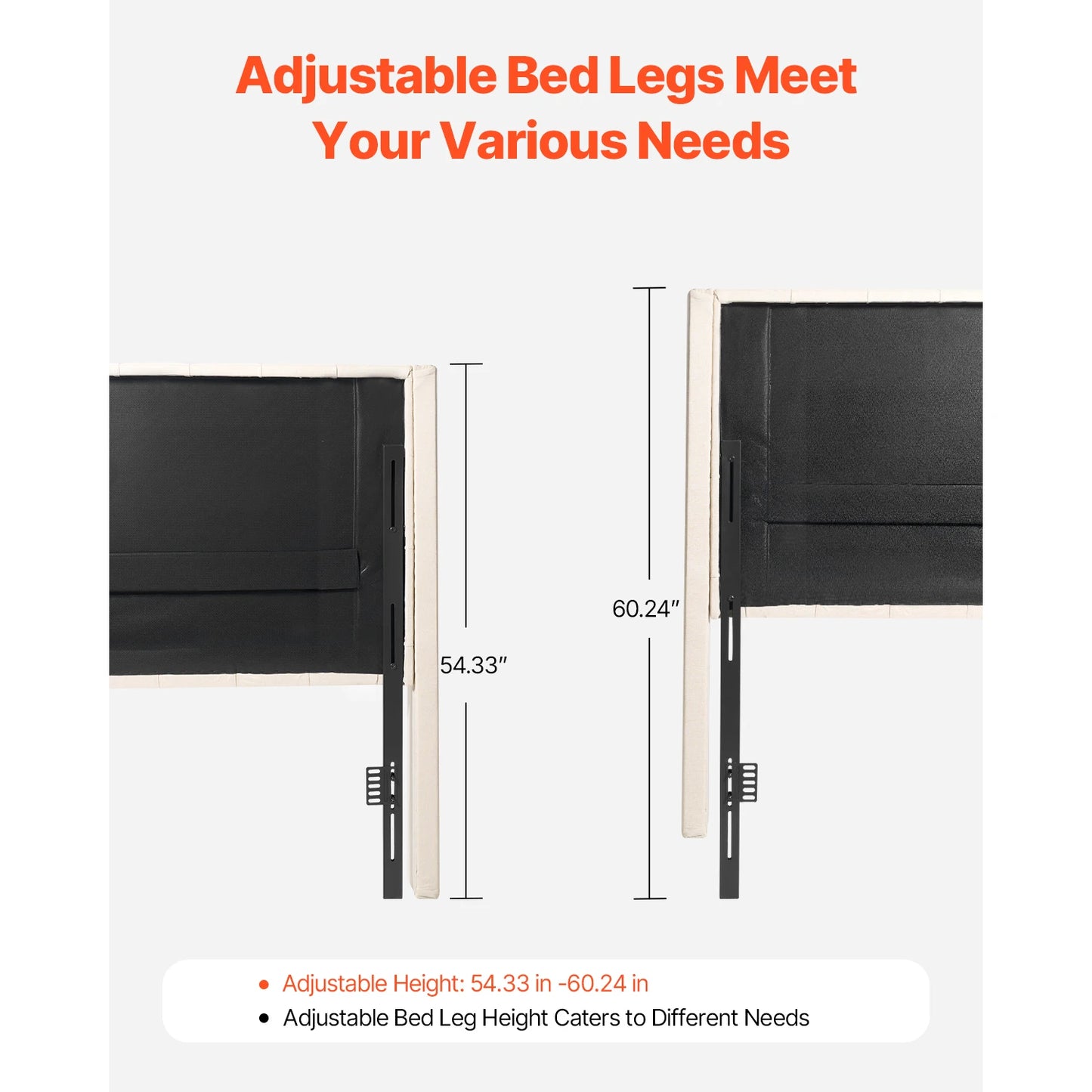 SucceBuy Adjustable Height Diamond Tufted Headboard for Beds