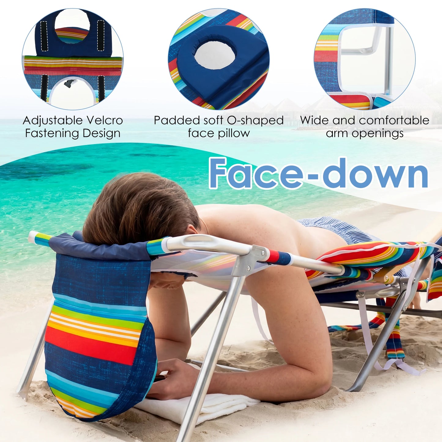 TCGBKAF Backpack Beach Chair With Five Position Footrest