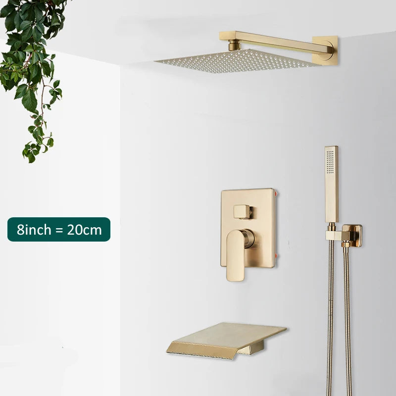 Quyanre Bathroom Wall Mounted Rainfall Shower System