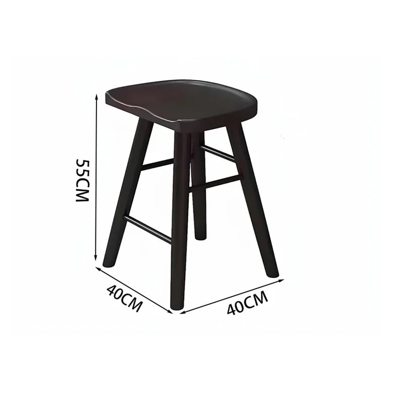 Modern Minimalist Solid Wood Bar Stool for Home and Business