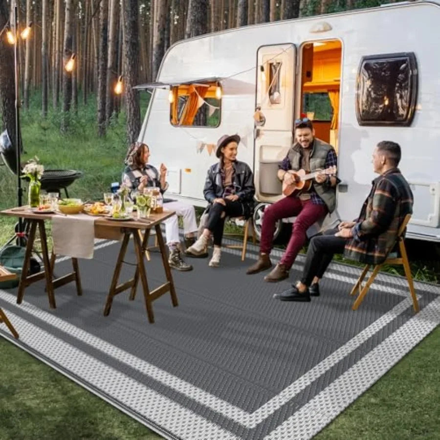 Outdoor Rug Reversible Portable Plastic Straw Camping Rugs for Outside RV, Large Waterproof Outdoor Area Rugs for Patio, Deck,