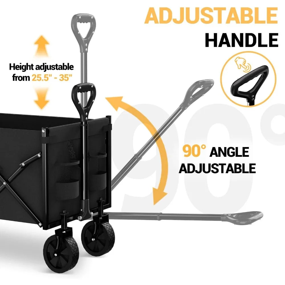 NBVCX Foldable Utility Wagon With Extended Tailgate For All Terrain