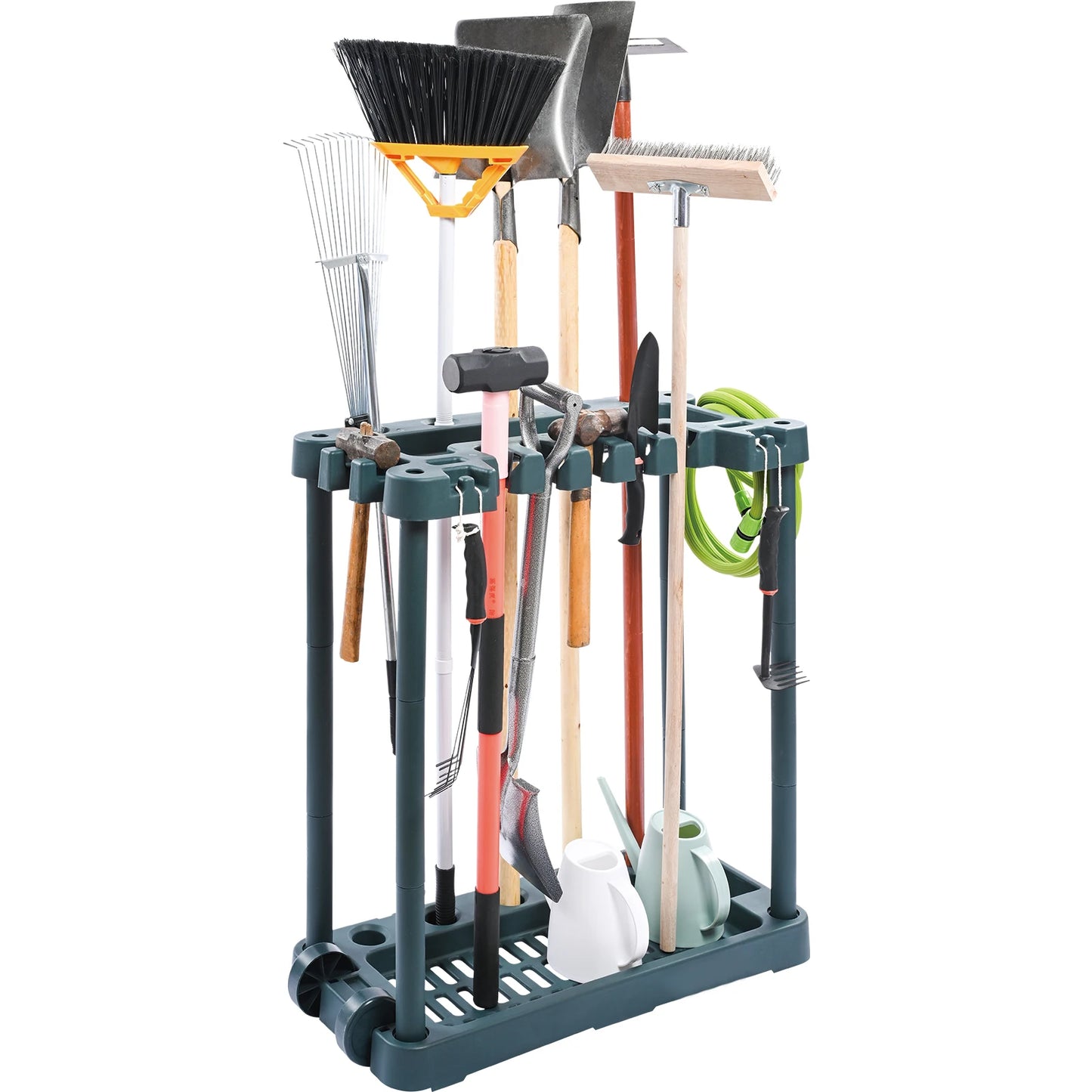 SucceBuy 10 Slot Yard Garden Tool Organizer Rack For Garage