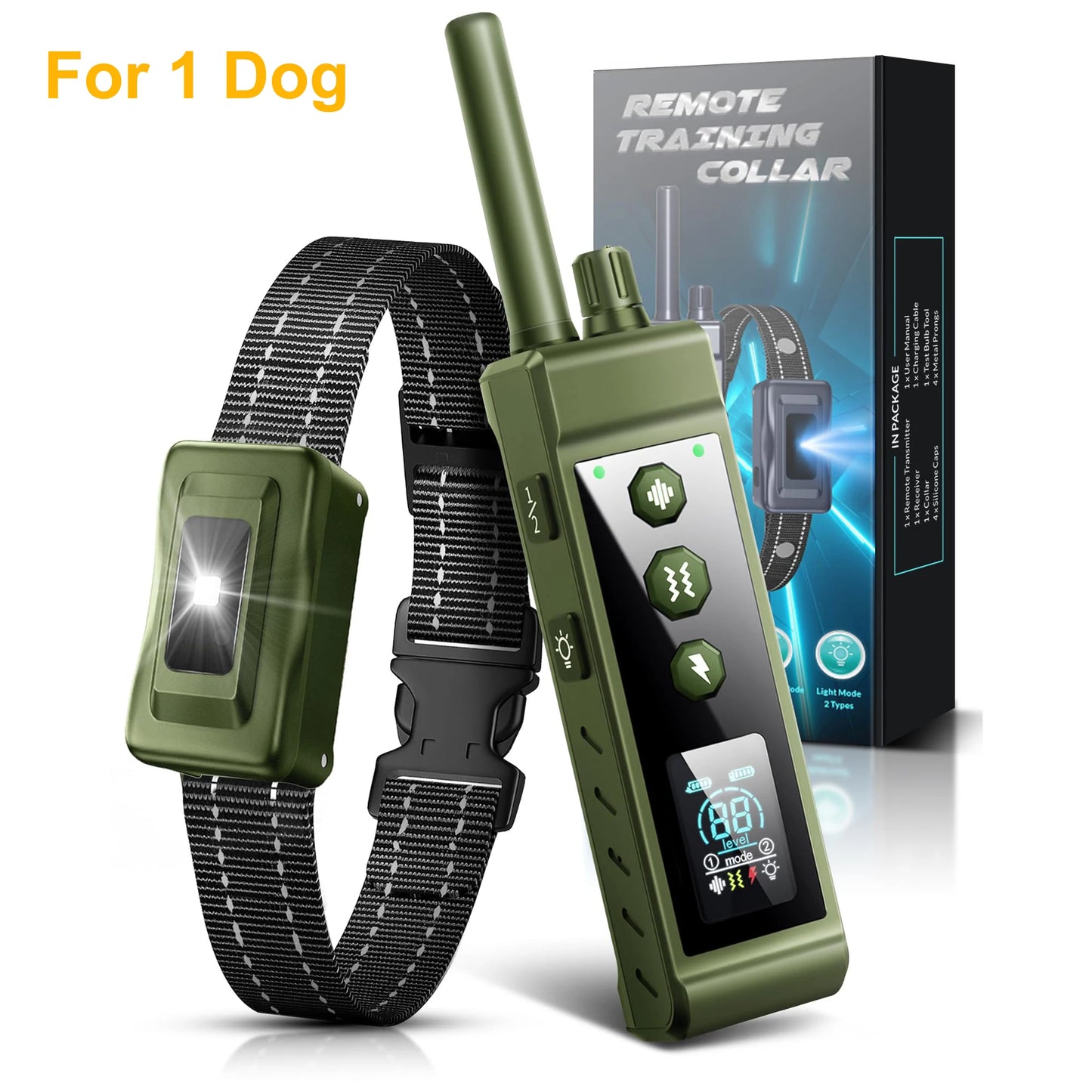 Electric Dog Training Collar With Remote Control Waterproof Beep Vibration Shock