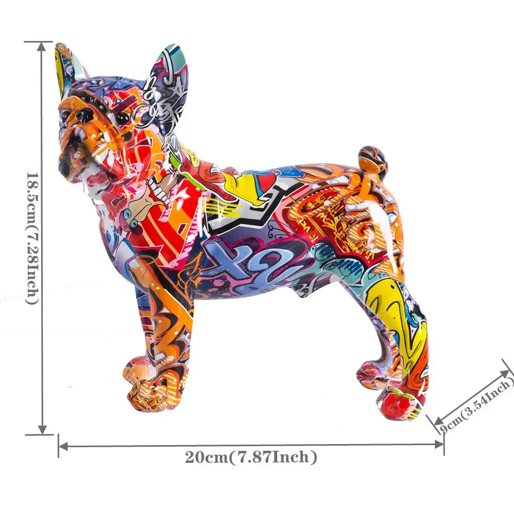 ChunRan Li89 French Bulldog Resin Art Sculpture For Home Decor