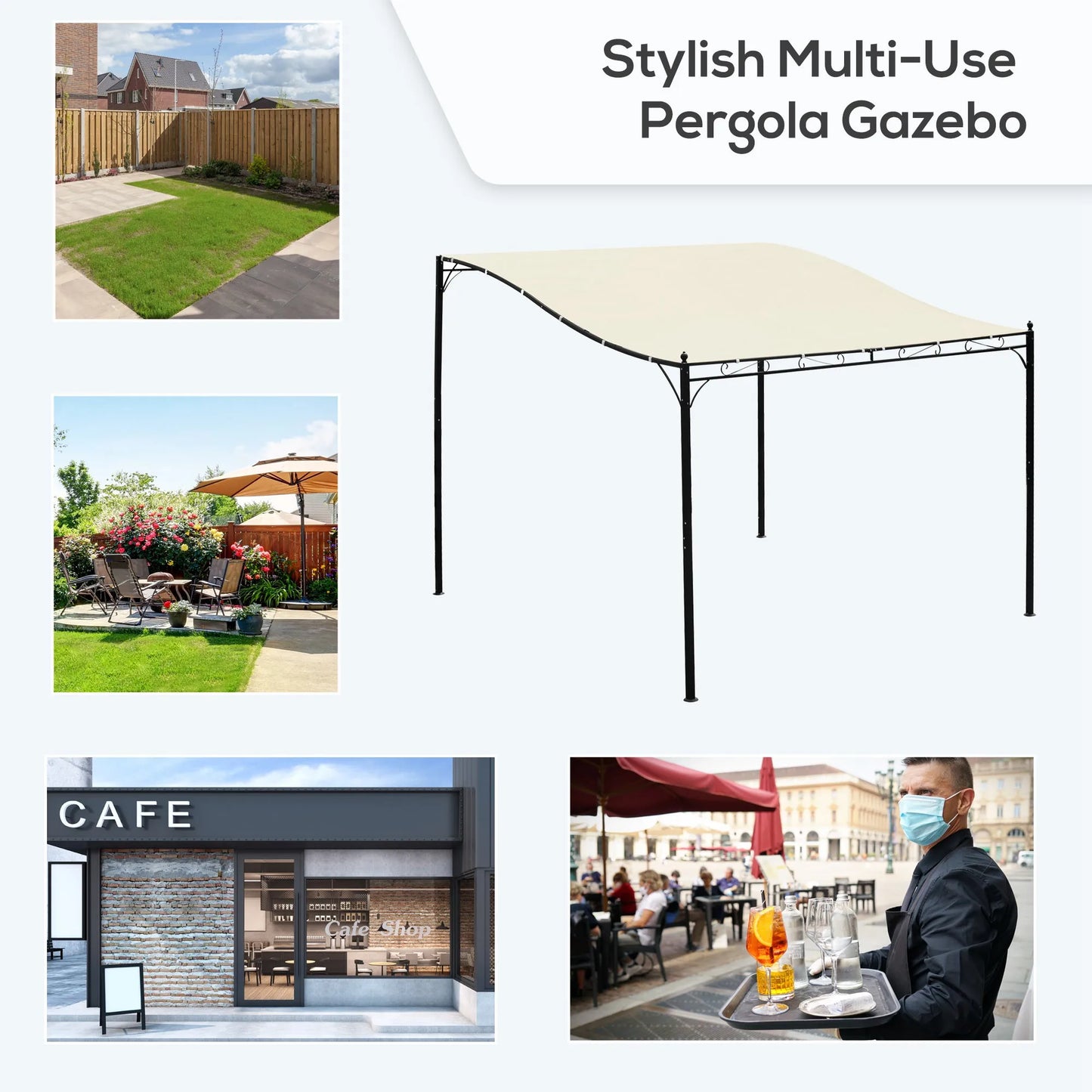 Steel Outdoor Pergola Gazebo Canopy For Patio And Backyard