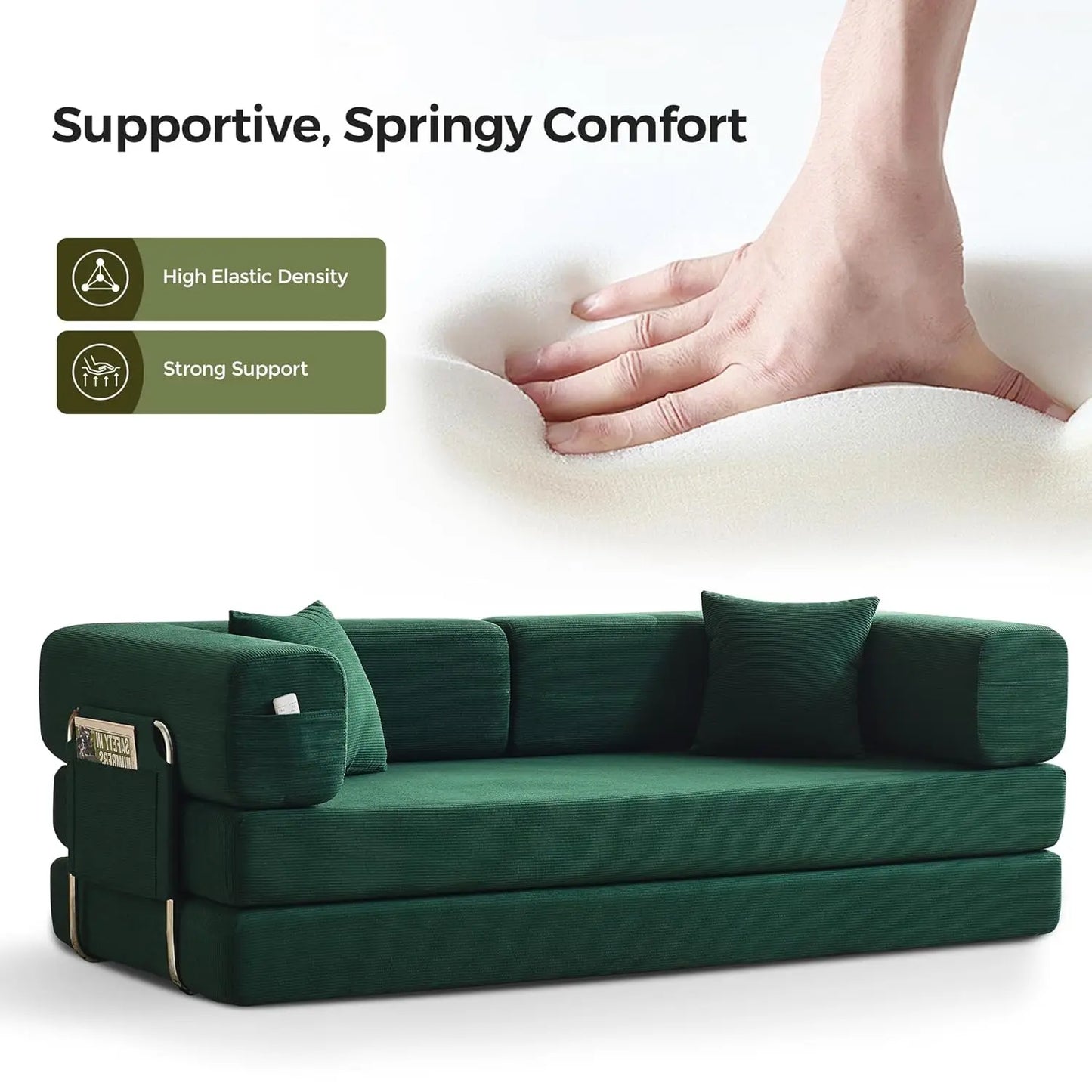 Convertible Sofa Bed With Pillows Corduroy Sleeper Sofa Frame