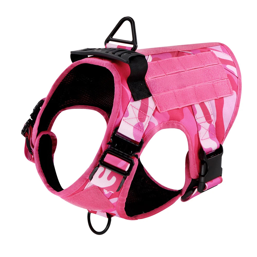 Military Camouflage Dog Harness Nylon Adjustable Vest For Training