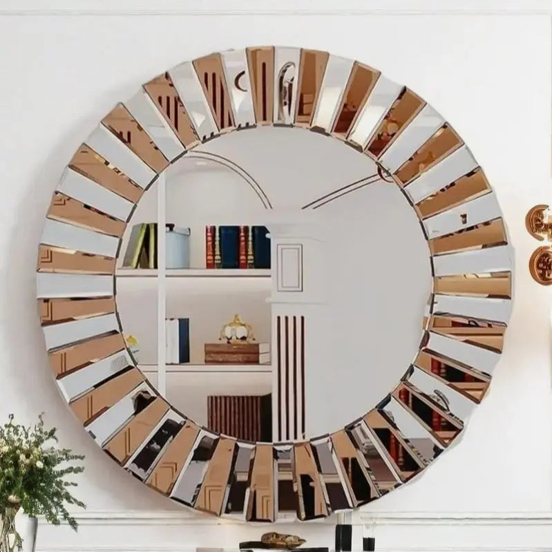 Round Starburst Decorative Wall Mirror For Bathroom Bedroom Living Room