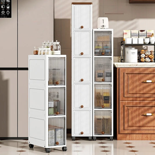 Rotating Flip Lid Narrow Storage Cabinet For Kitchen Bathroom