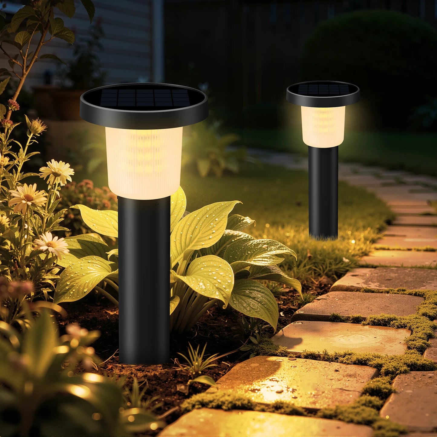 Intelamp Solar Pathway Lights Automatic Outdoor Garden Lighting