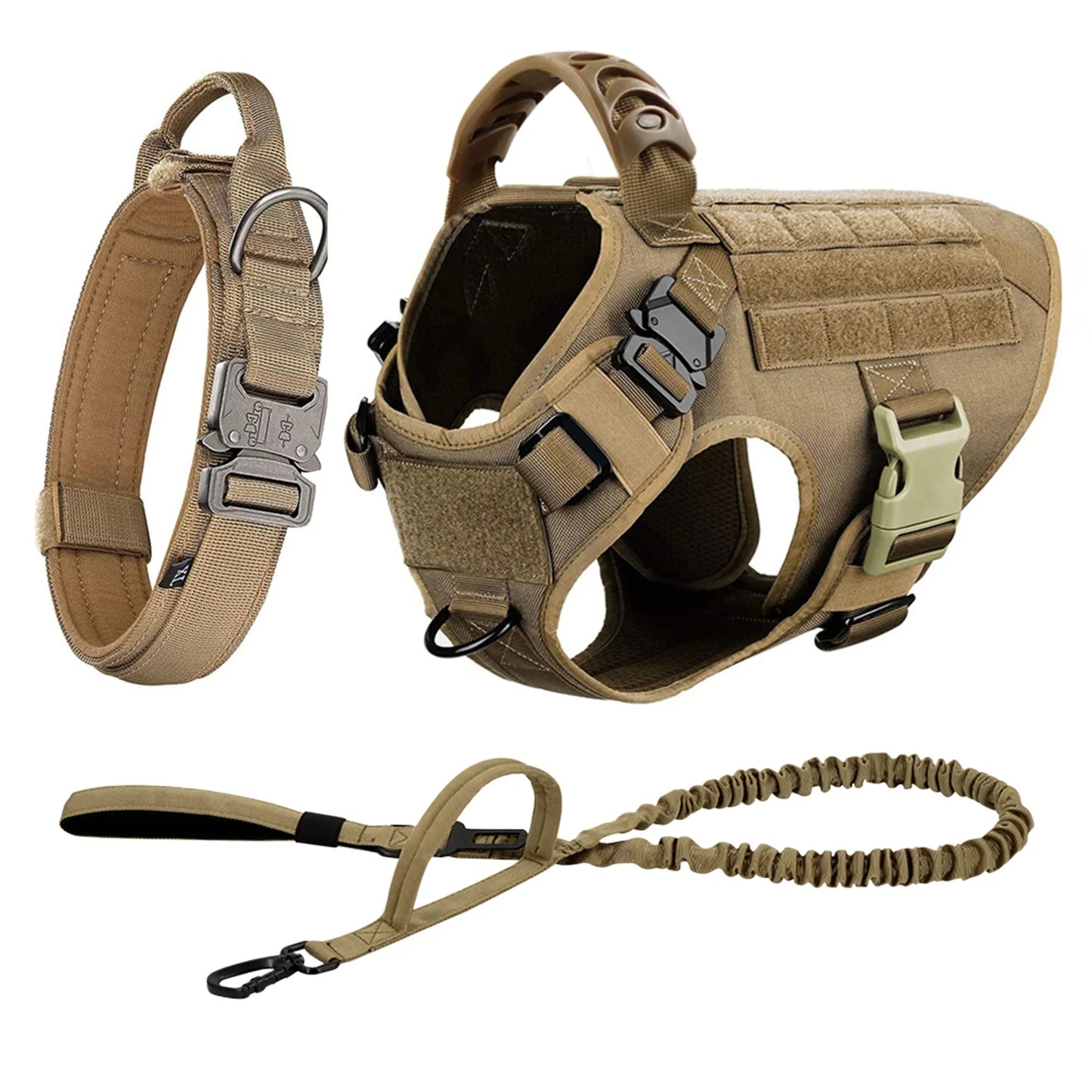 Adjustable Tactical Dog Harness And Leash Set For Medium To Large Dogs