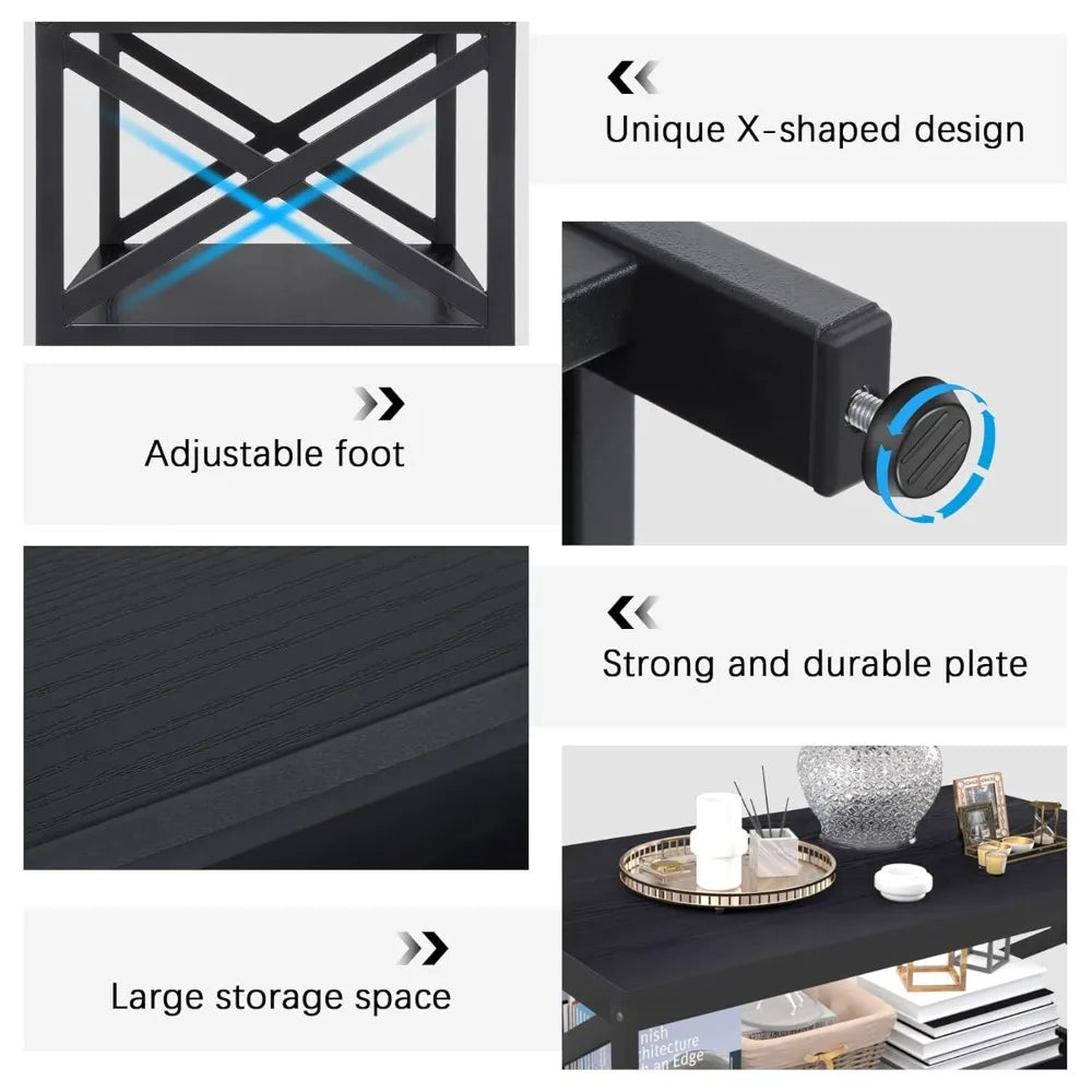 Industrial X-Design 3 Piece Coffee Table And End Tables Set