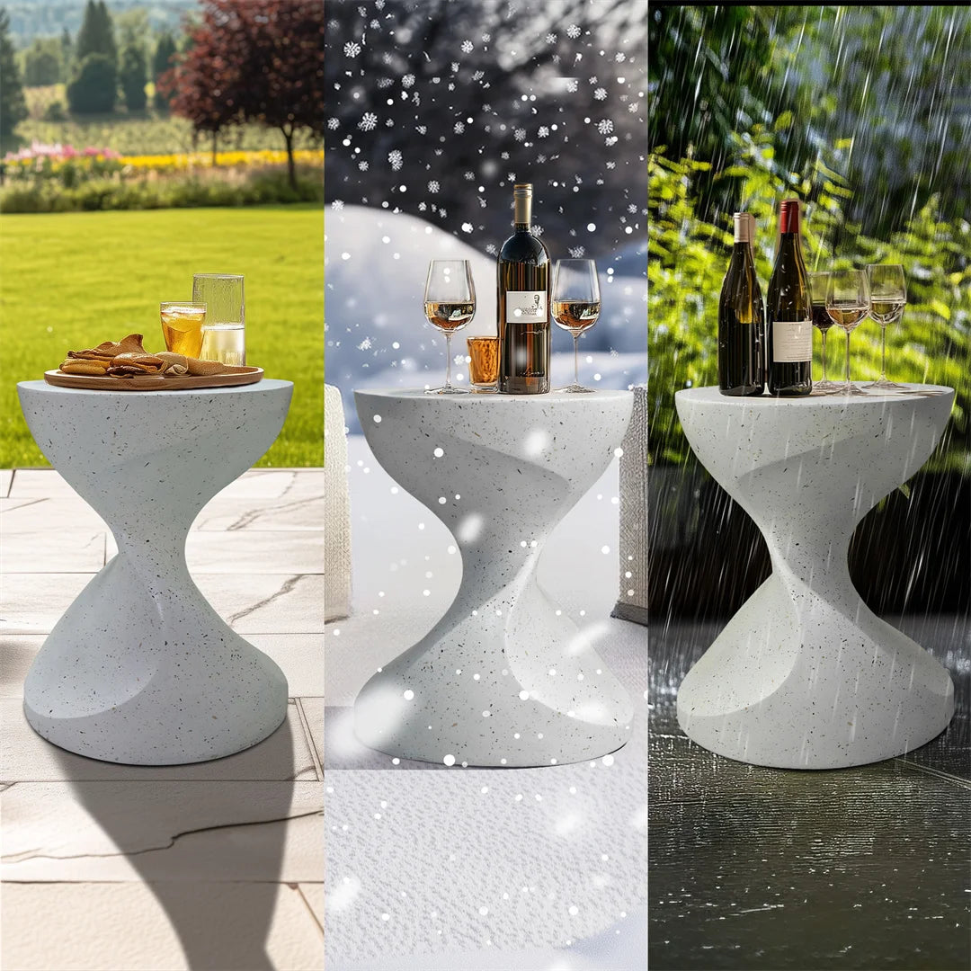 Lightweight Concrete Side Table Modern Living Room End Table Patio