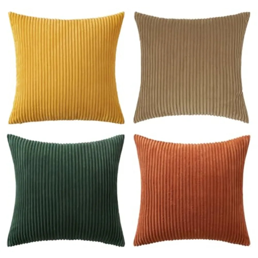 Modern Corduroy Farmhouse Throw Pillow Covers For Couch Decor