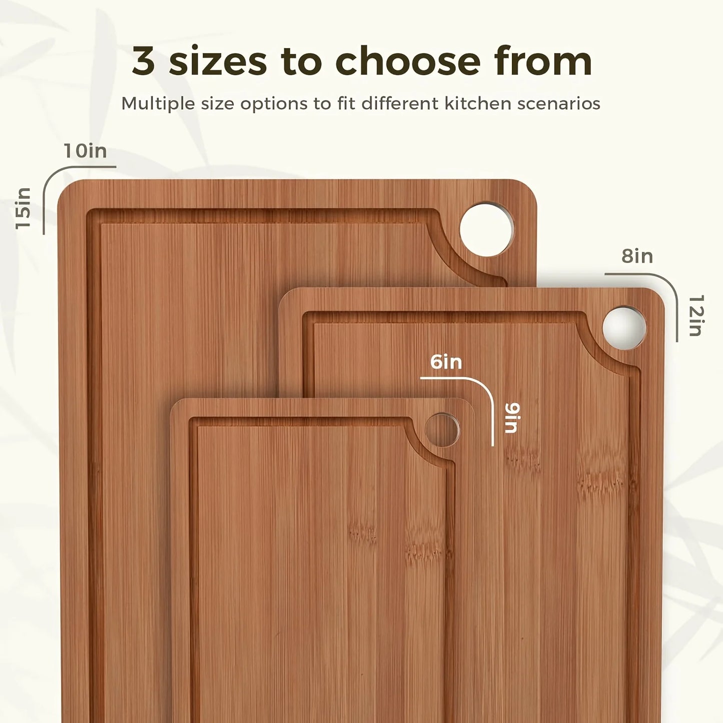 Bamboo Cutting Board With Juice Slot And Non Slip Pads