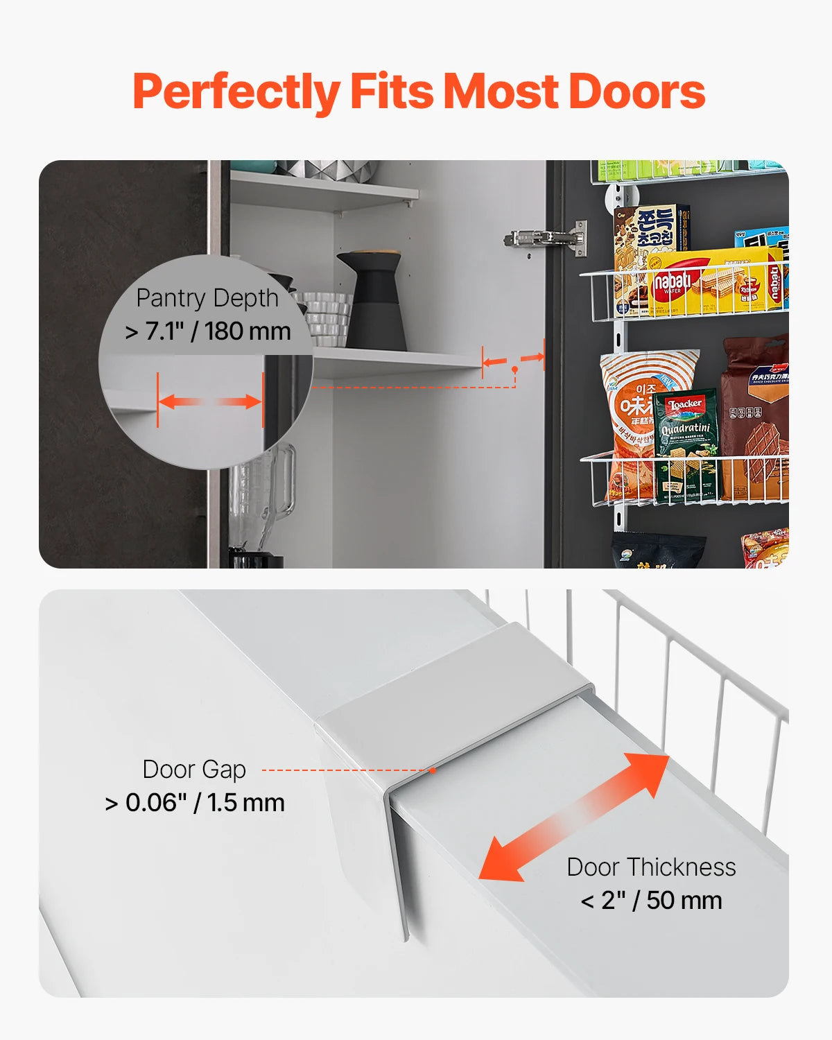 SucceBuy Over the Door Pantry Organizer Six To Ten Tier