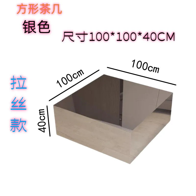 MDNG Modern Stainless Steel Coffee Table for Living Room Sealed Storage