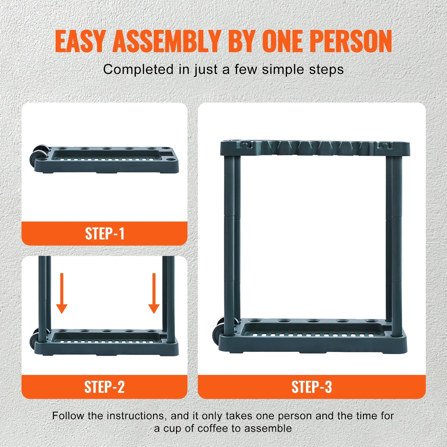 SucceBuy 10 Slot Yard Garden Tool Organizer Rack For Garage