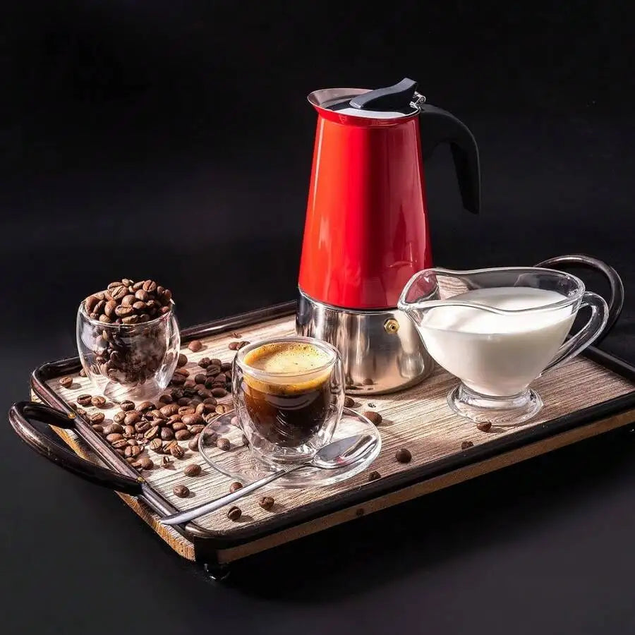 Xmsj Stainless Steel 6 Cup Moka Pot Stove Top Espresso Maker