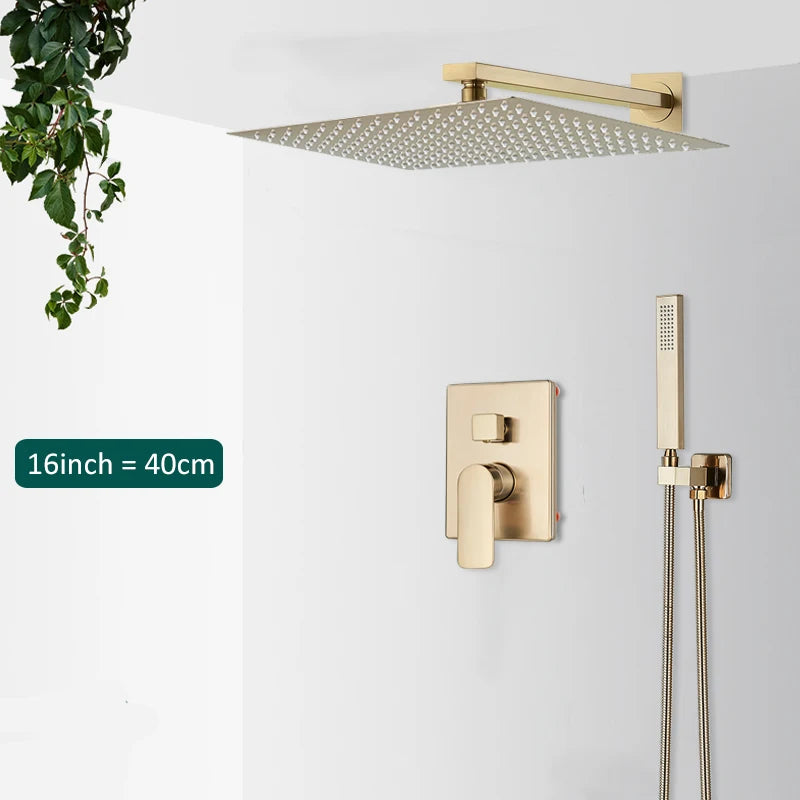 Quyanre Bathroom Wall Mounted Rainfall Shower System