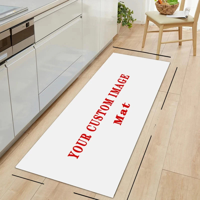 Custom Print Non-Slip Floor Mat, Oil-Proof Kitchen Runner Rug, Waterproof Bath Mat for Home Kitchen Bathroom