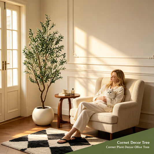 Olitree CN Olive Tree Artificial Indoor Plant With Wood Trunk