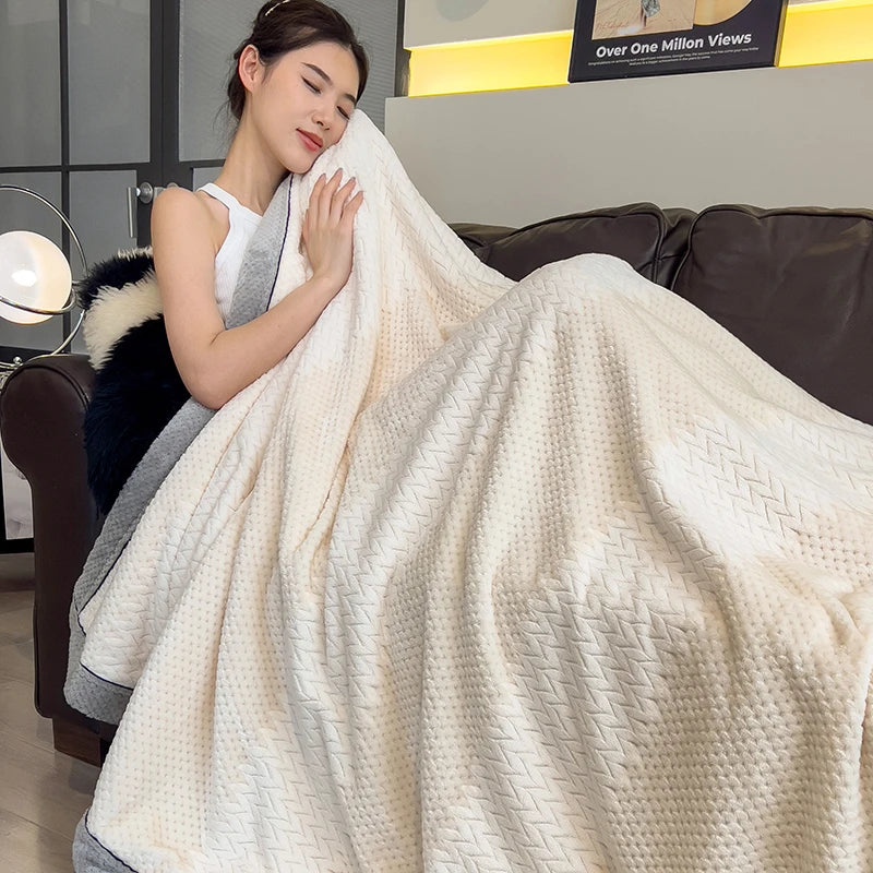 KDV Milk Velvet Blanket For Bed Spring Autumn Grade A