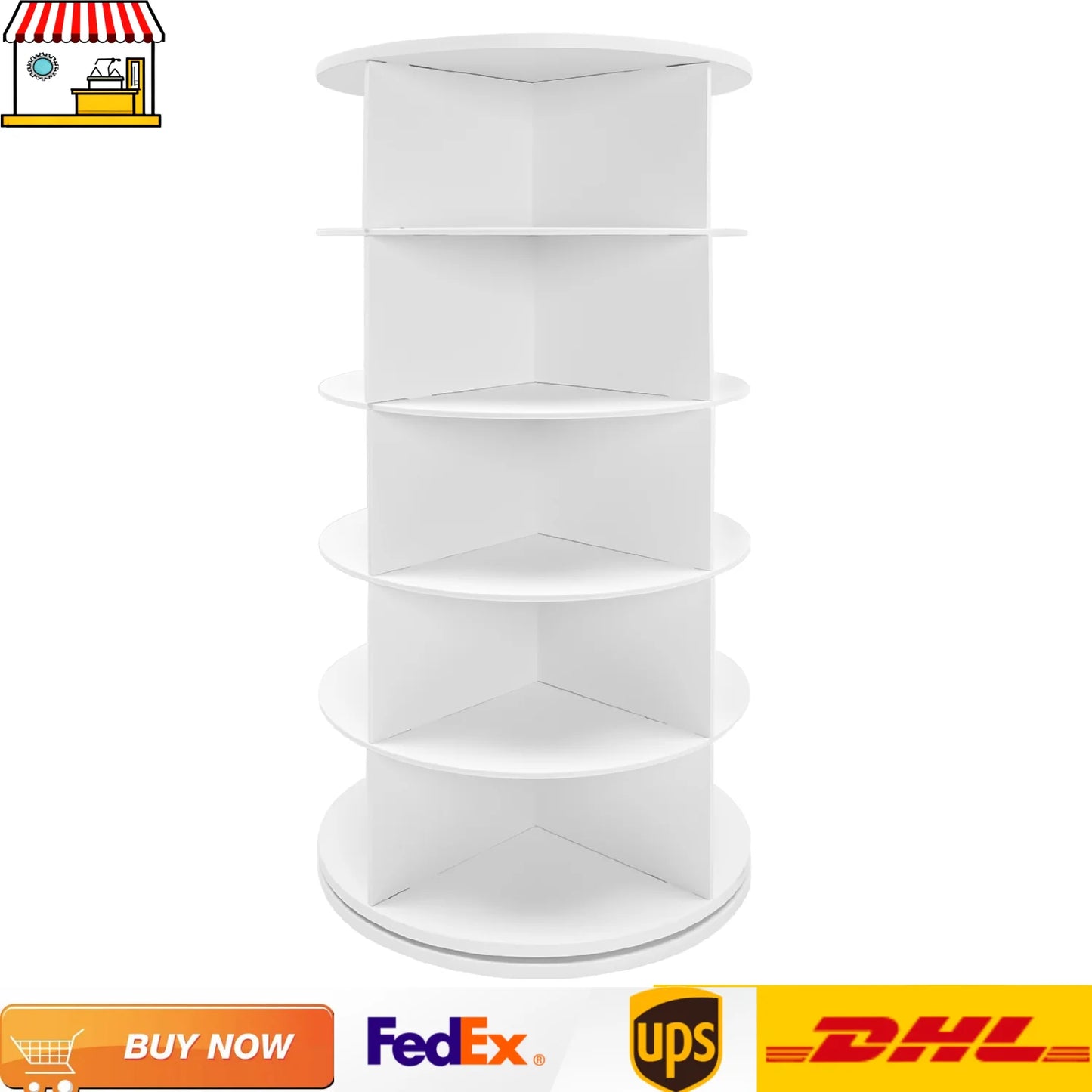 Five Tier Rotating Shoe Rack Spinning PVC Organizer For Home