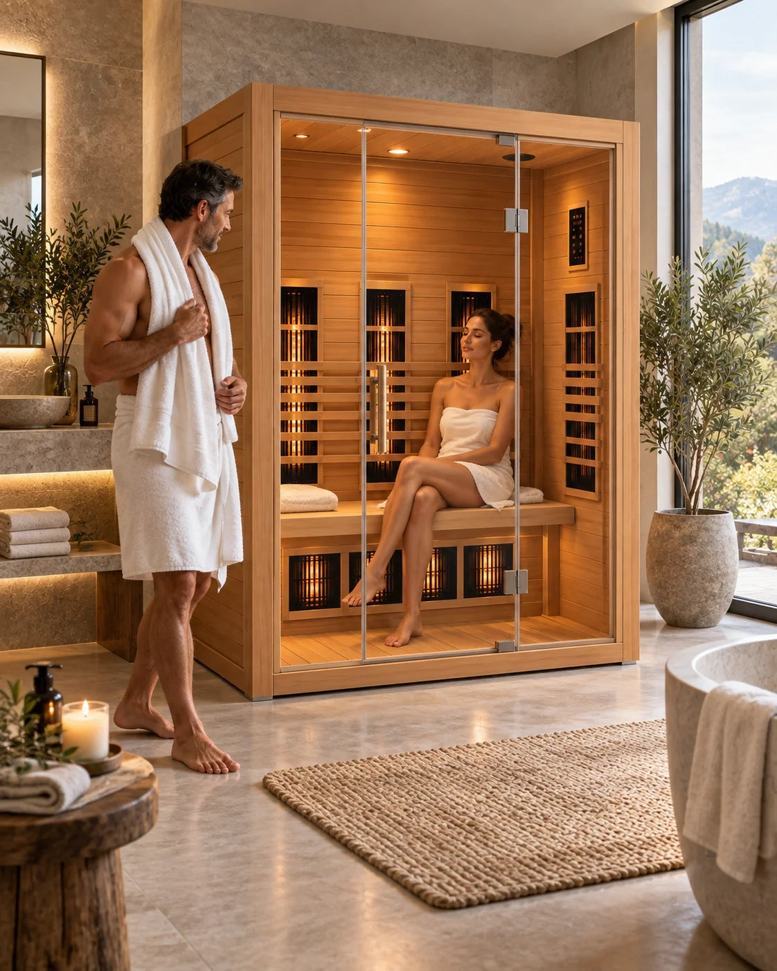 Outdoor Cedar Sauna Room Prefabricated Wooden Steam House