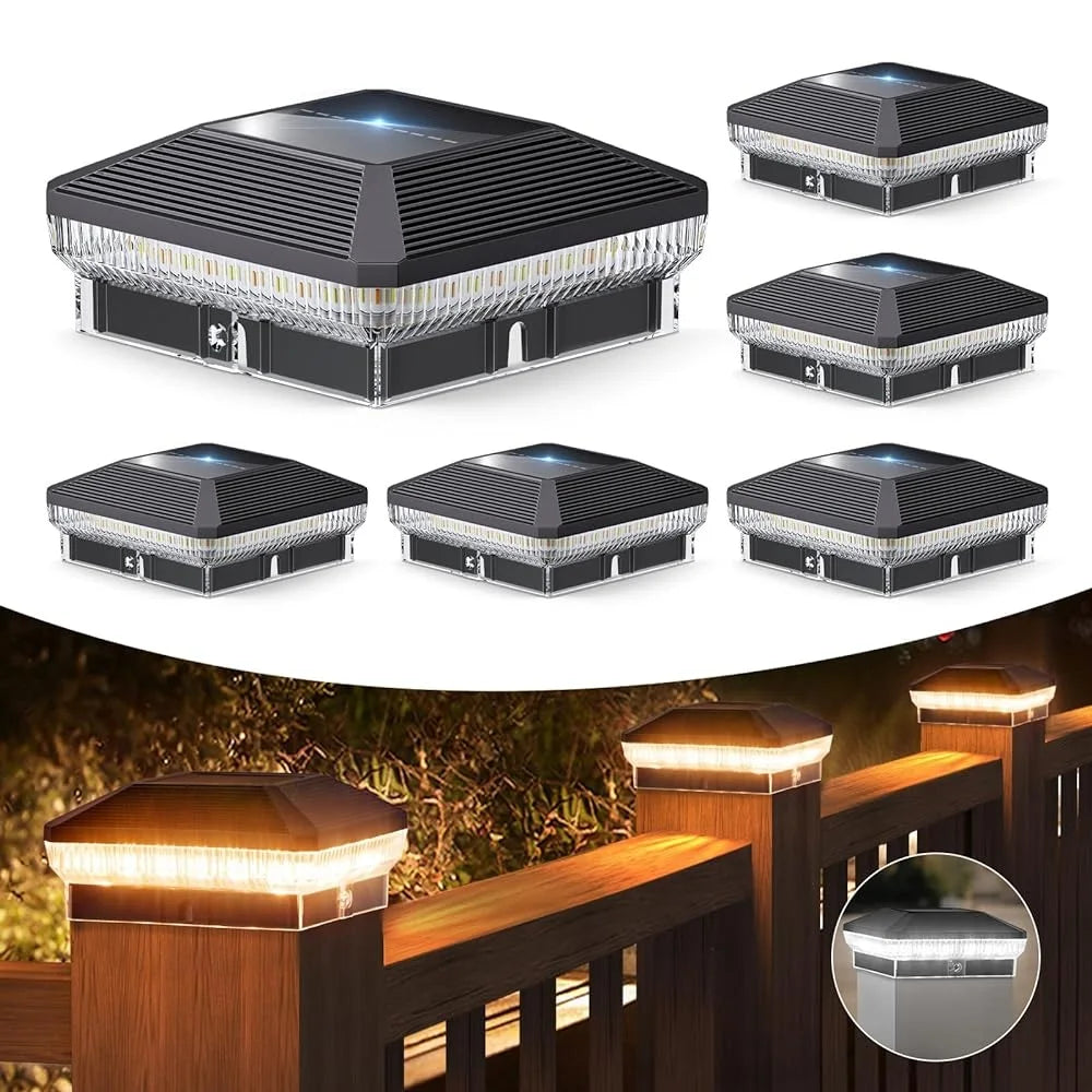 Solar Post Lights Outdoor Automatic Motion Sensor Garden Fence