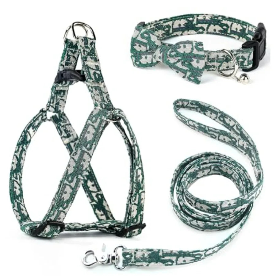 Dog Collar And Harness Set With Leash No Pull Easy Walking