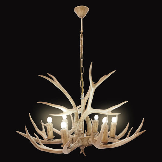 Resin Deer Antler Ceiling Light Chandelier Six Lights