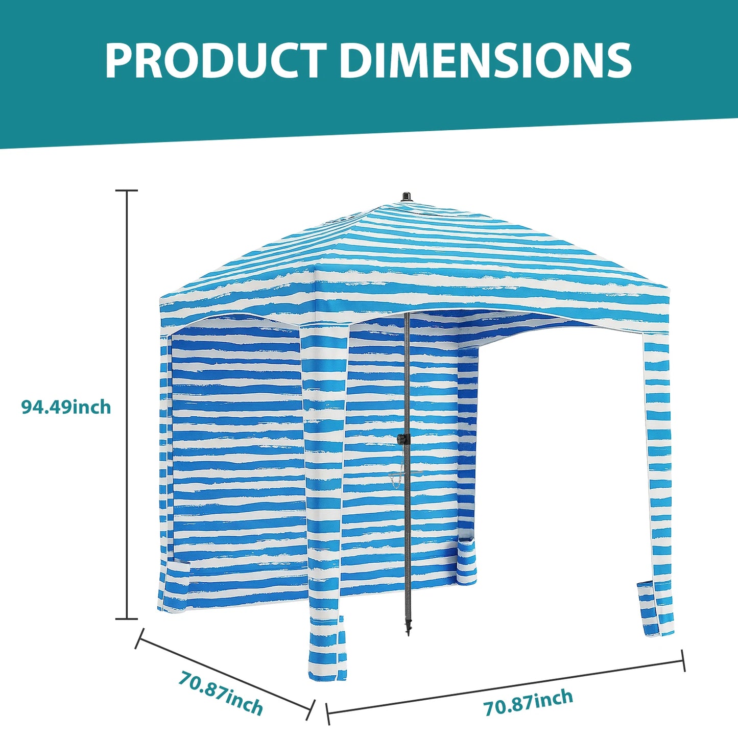 Beach Tent Sun Shelter Wind Resistant Side Wall UPF 50