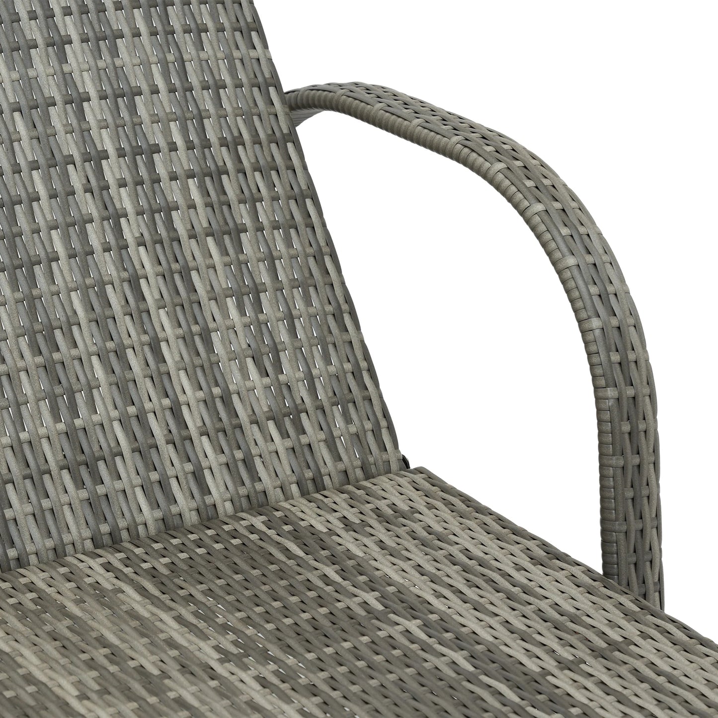 Outdoor Reclining Sofa With Cushion Headrest And Rolling PE Rattan