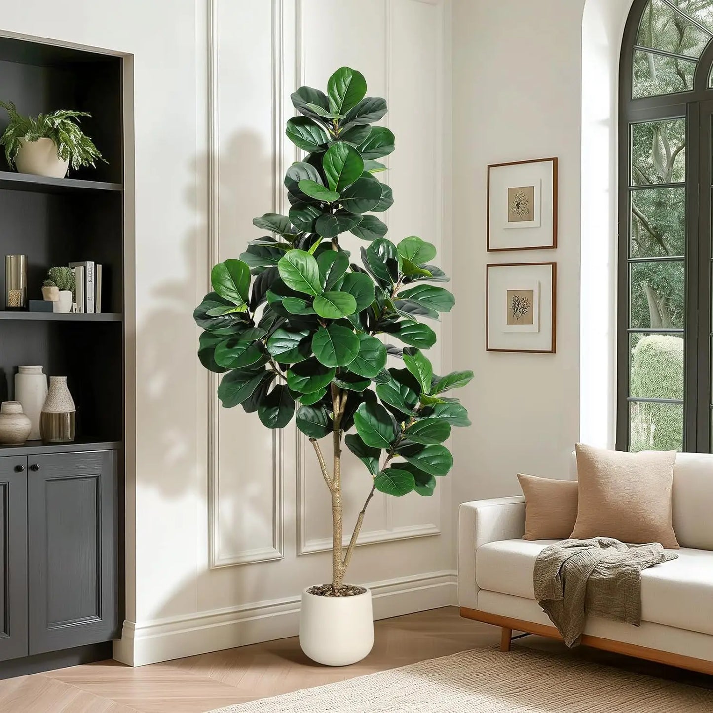 HiMISS CN Fiddle Leaf Fig Tree Artificial Indoor Plant In Planter