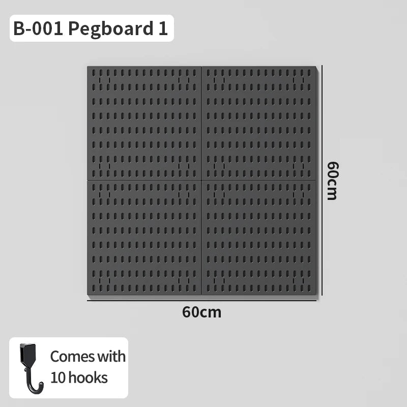 Wall Mounted Pegboard Organizer With Shelves For Desk Accessories