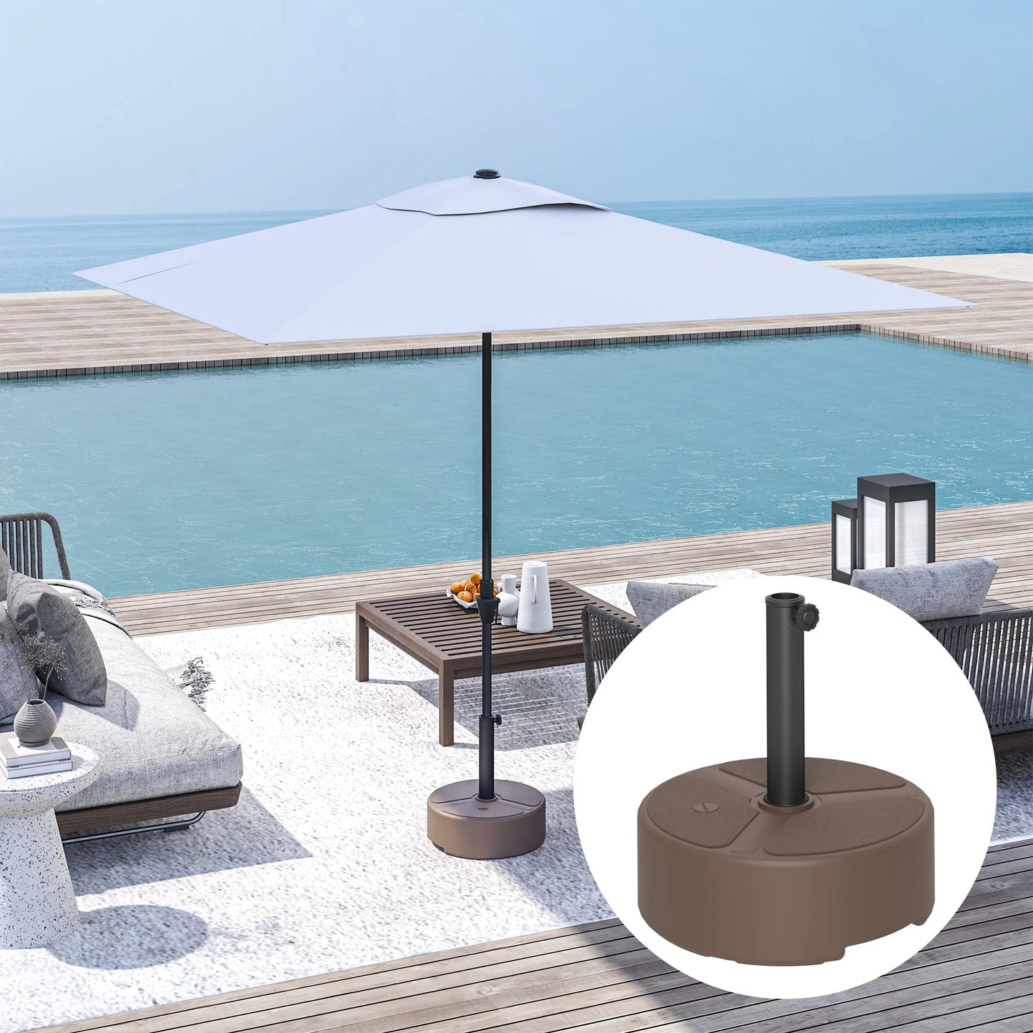 Heavy Duty Outdoor Umbrella Base Water Filled Stand