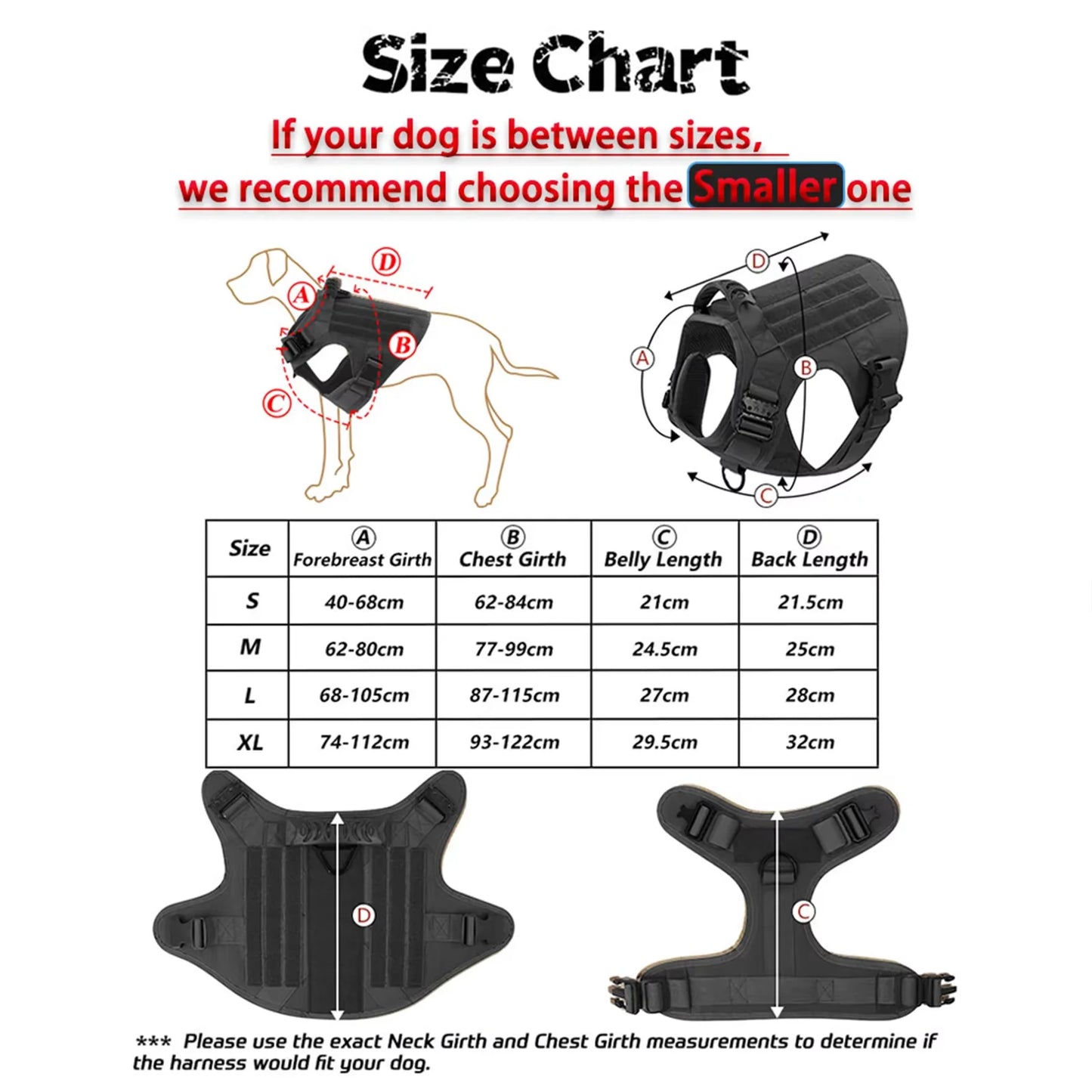 Adjustable Tactical Dog Harness And Leash Set For Medium To Large Dogs