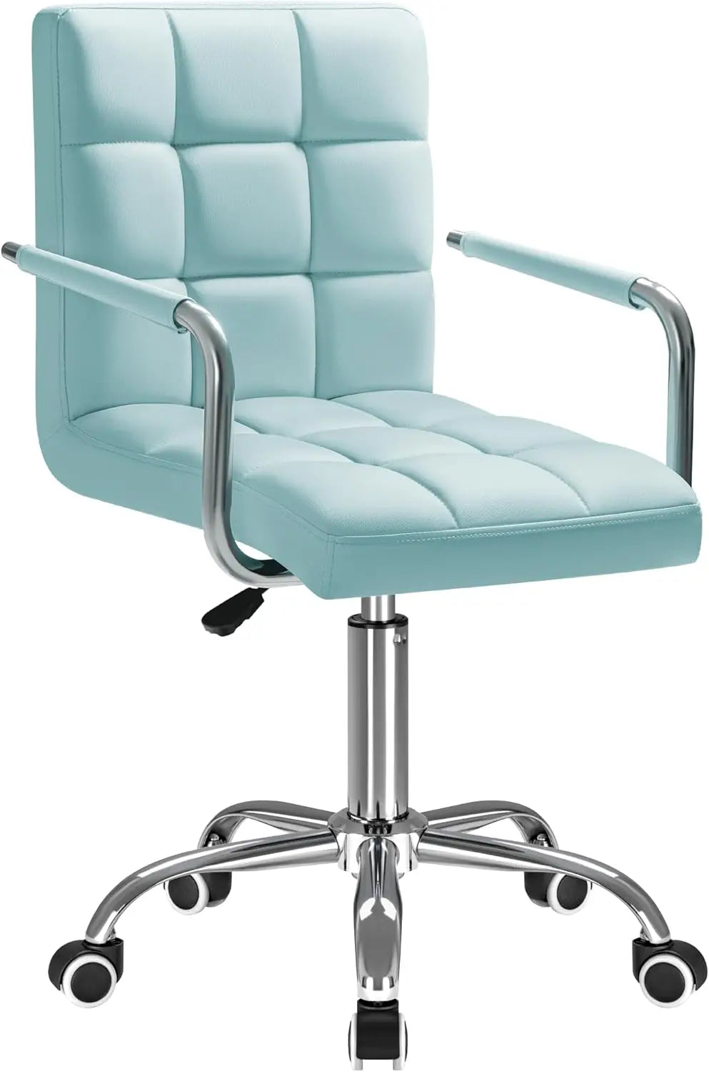 Furmax Mid Back Office Task Chair PU Leather Ribbed Ergonomic