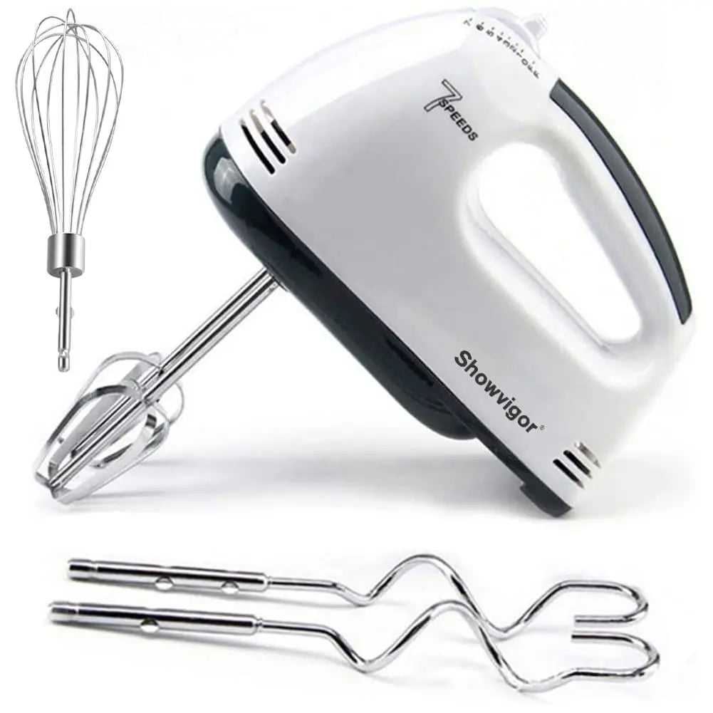 Portable Electric Handheld Mixer With 5 Stainless Steel Attachments