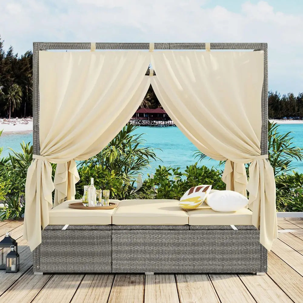Outdoor Aluminum Chaise Lounges With Wheels Set of 2