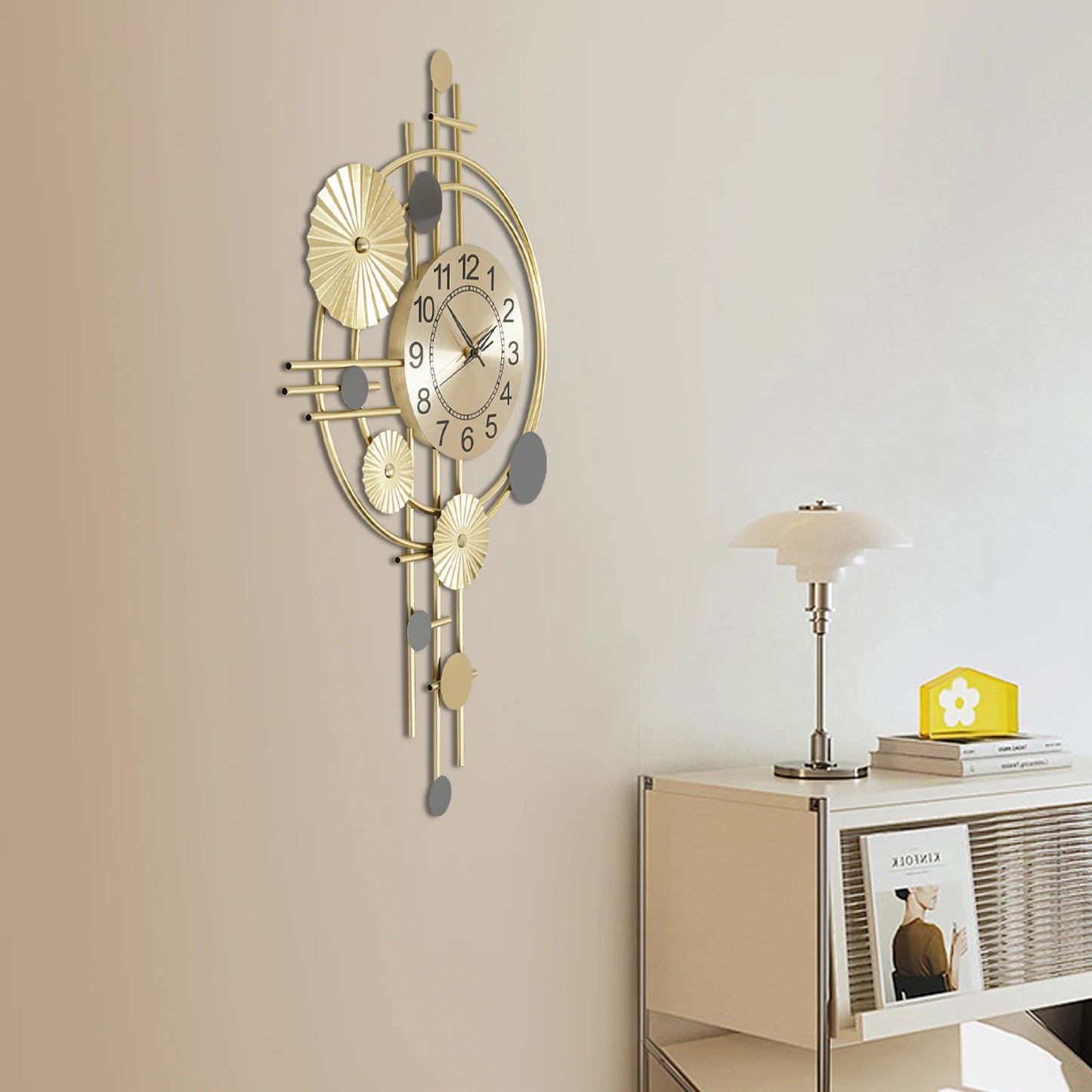 Decorative Art Wall Clock Silent Non Ticking For Living Room