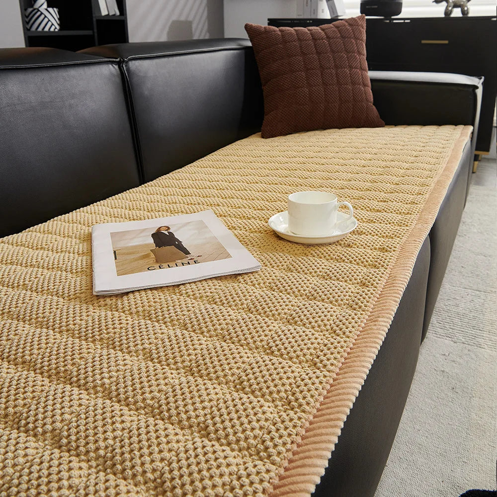 Thickened Corduroy Sofa Cover With Anti Skid Universal Fit