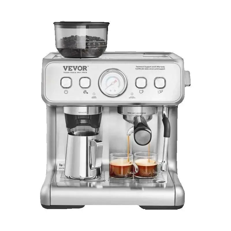 VeVOR 15 Bar Semi Automatic Espresso Coffee Maker With Grinder
