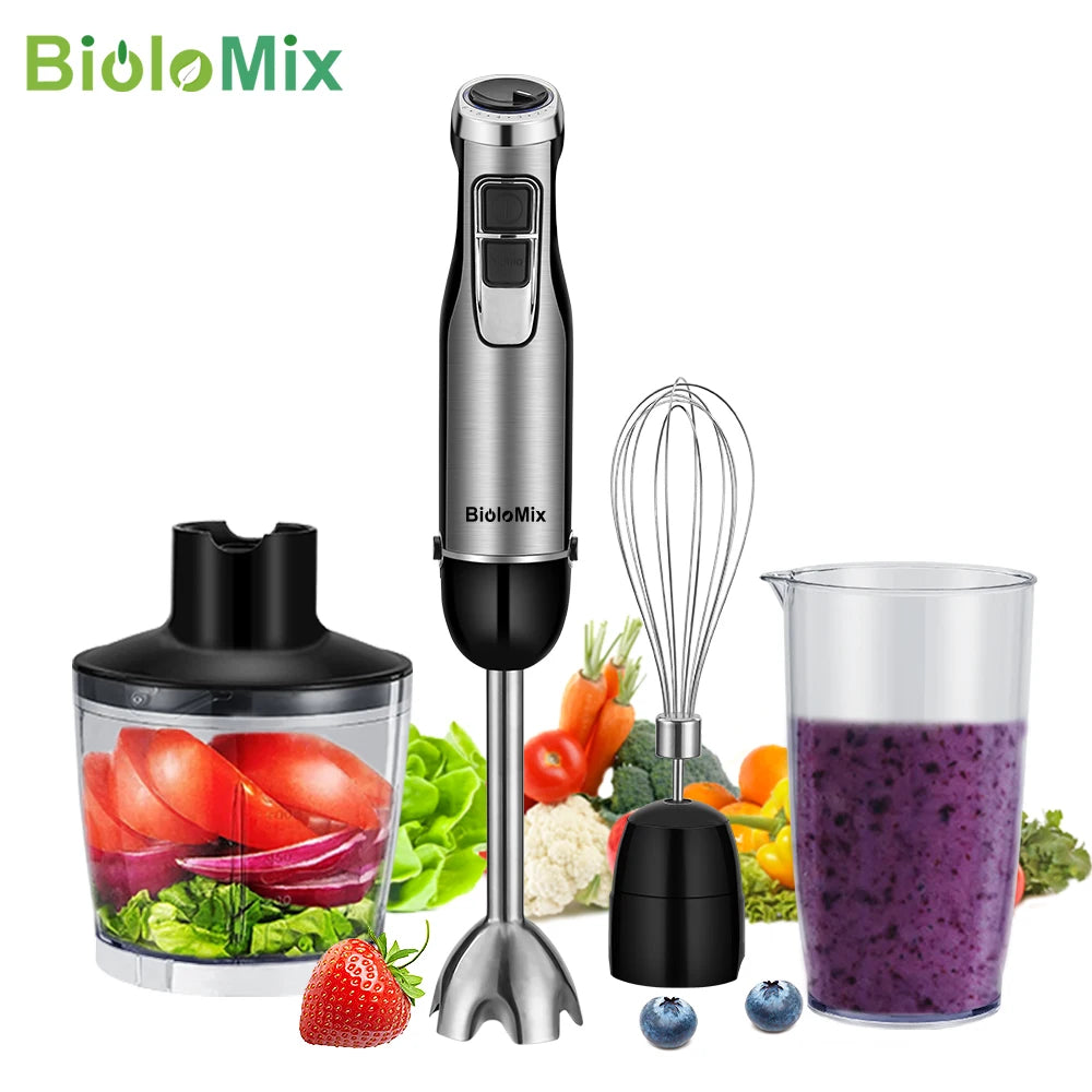 Biolomix 4 In 1 Immersion Hand Blender With Chopper And Smoothie Cup