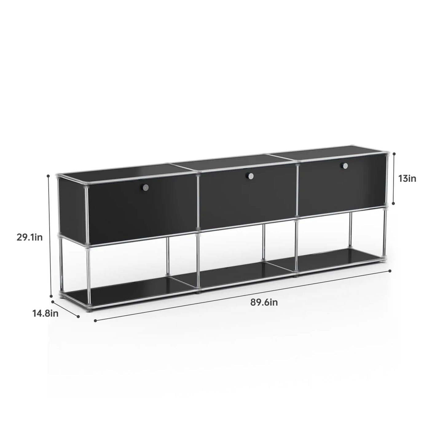 Metal Storage Cabinet TV Stand for Living Room and Office