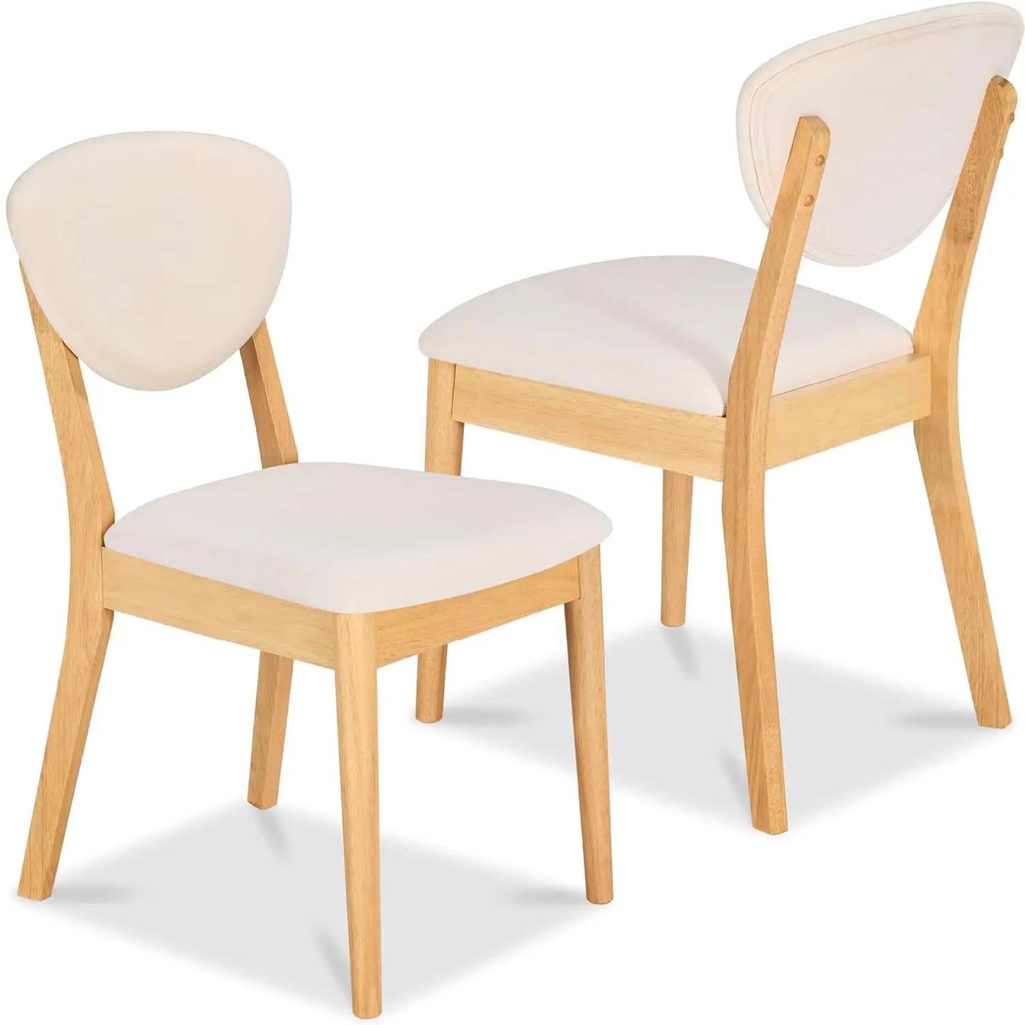 Mid Century Dining Chairs Set of 2 Upholstered Wood